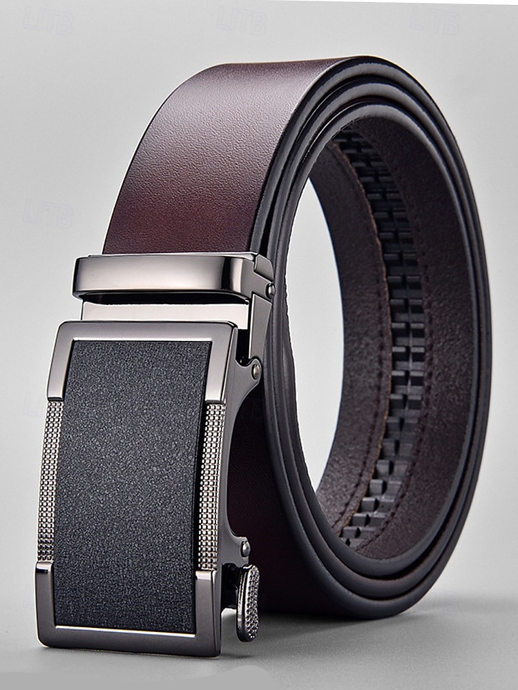 Ceinture en cuir pour homme, idéale pour Noël : cuir véritable de qualité supérieure, boucle carrée élégante, ajustable, accessoire de mode festif pour les occasions décontractées ou habillées. de 2026 ? $24.99 –P3