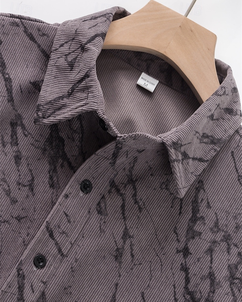 Herren Hemd Sommerhemd Freizeithemd Strandhemd Knopfhemd Kaki Militßrgrün Grau Langarm Grafik Revers Urlaub Hawaiianisch Bekleidung Polyester Mode Lässig Bequem 2025 - $26.99 –P4