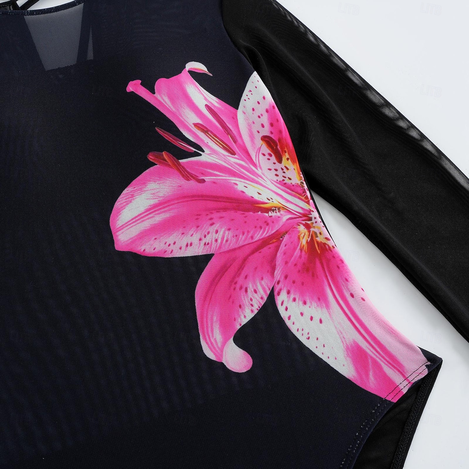 Damen Einteiler Badeanzug Schlankheits mit Rock Monokini Rock Netz Bauchkontrolle Hohe Taille Schlank Elegant Urlaub Floraler Rundhalsausschnitt Langarm Badeanzüge 2026 - $51.99 –P11