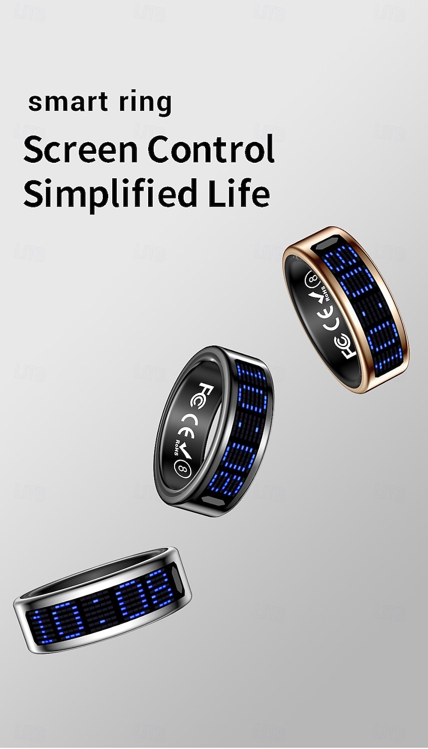 SR16 Älykello 0.1 inch Älykäs rannekoru Älykello Bluetooth Lämpötilan valvonta Askelmittari Aktiivisuuden seuranta Yhteensopiva Android iOS Naisten Miehet Vedenkestävä IPX-8 22 mm: n kellokotelo 2025 - $47.99 –P1