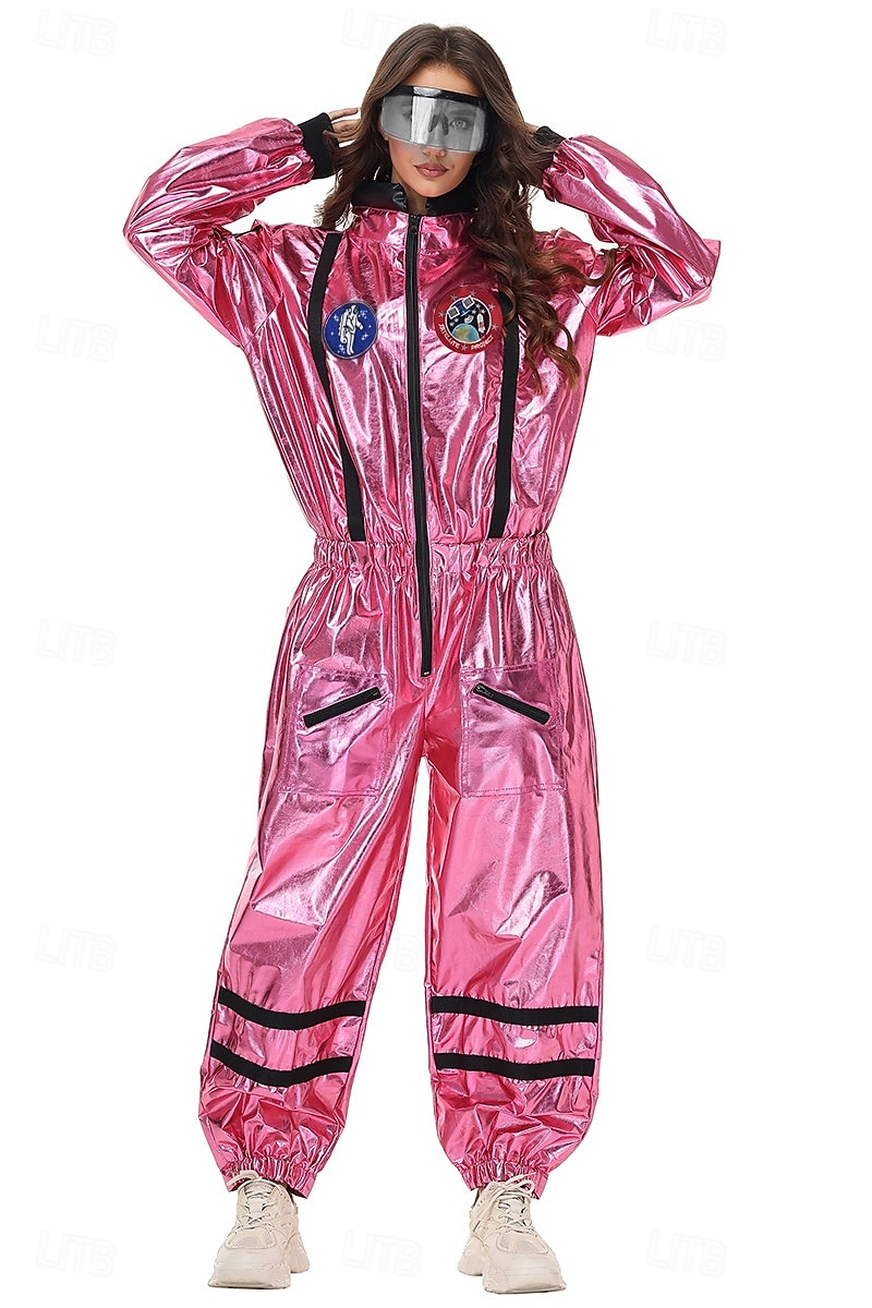 Hieno puku Jumpsuit-trikoot Univormu Astronautti Galaxy-tyttö Cosplay-asu Metalli Aikuisten Naisten Halloween Karnevaali Juhla Suoritus Pukeudu 2026 - $57.99 –P4