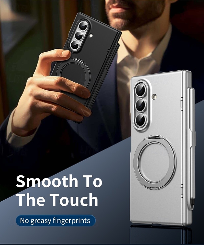 telefoon hoesje Voor Samsung Galaxy Z-vouw 7 Z-vouw 6 Z Fold 5 Z Fold 4 Z Fold 3 Flip cover met standaard en schermbeschermer Volledig lichaamsbeschermend Retro PC Metaal 2026 - $30.99 –P5