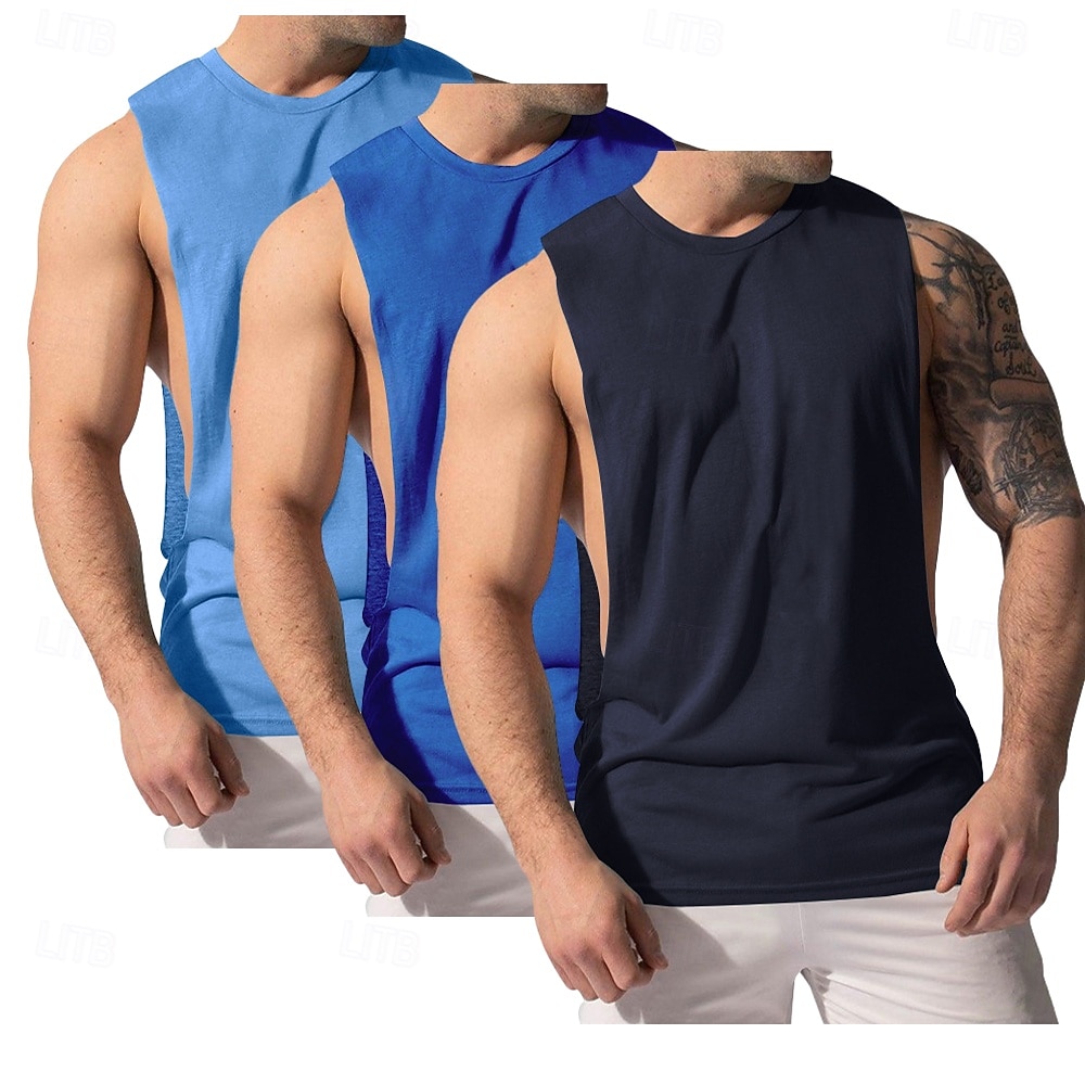 Homens Malha Íntima Colete Camiseta Interior camisa sem manga Sem Manga Decote V Decote Redondo Verão Tecido Moda Clássico Confortável 3 Peças Multi-pack Rua Casual Esportes A B C Top Tee para Homens de 2026 por $29.99 –P12