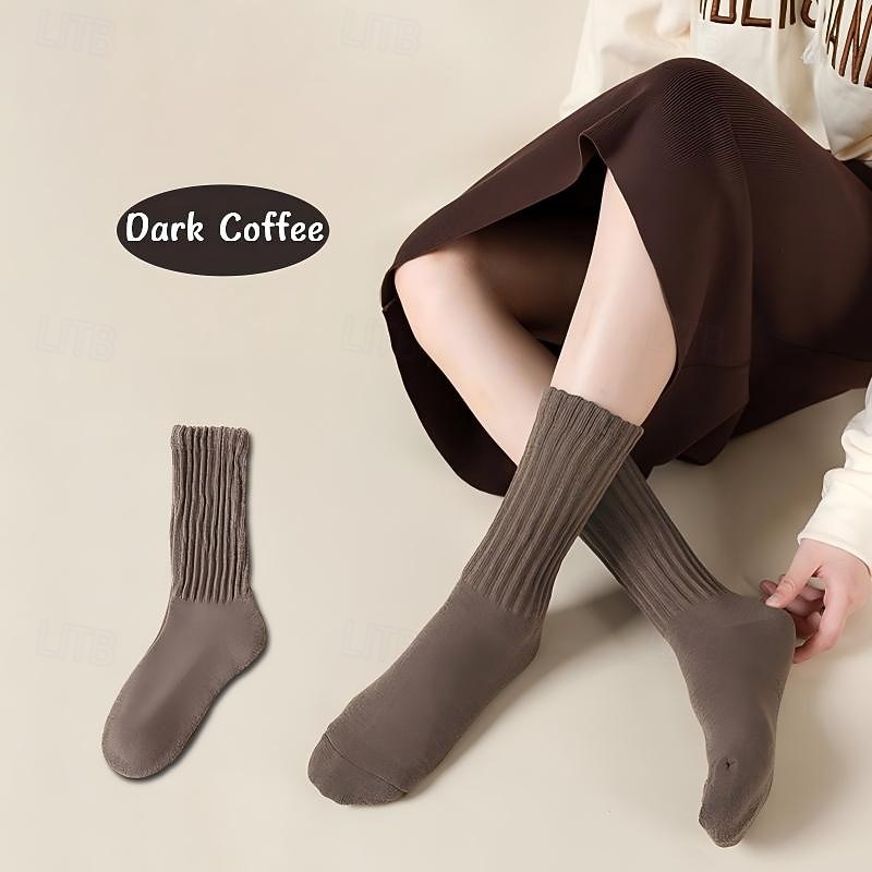 גרביים רפויות לנשים, גרבי מגפיים מרופדות לבנות, סרוגות עבות ואריכות ימים, אופנתיות רחוב, אופנתי, סתיו חורף, קז'ואל, ספורטיבי, חמים ונעימים, גרביים לנשים 2026 - $5.49 –P9