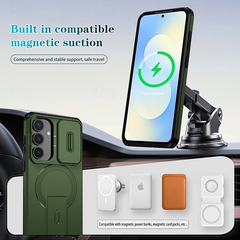 Phone Case For Samsung Galaxy S25 Ultra Plus S25 Edge S24 S23 S22 A36 A26 A16 A55 5G A35 5G Back Cover with Stand Holder Shockproof Armor PC PU Leather 2025 - $11.99 –P7