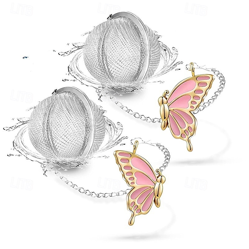 2 bolas de té para té a granel con colgante de mariposa 3D. Infusor de té de malla de acero inoxidable. 2026 - $11.99 –P3