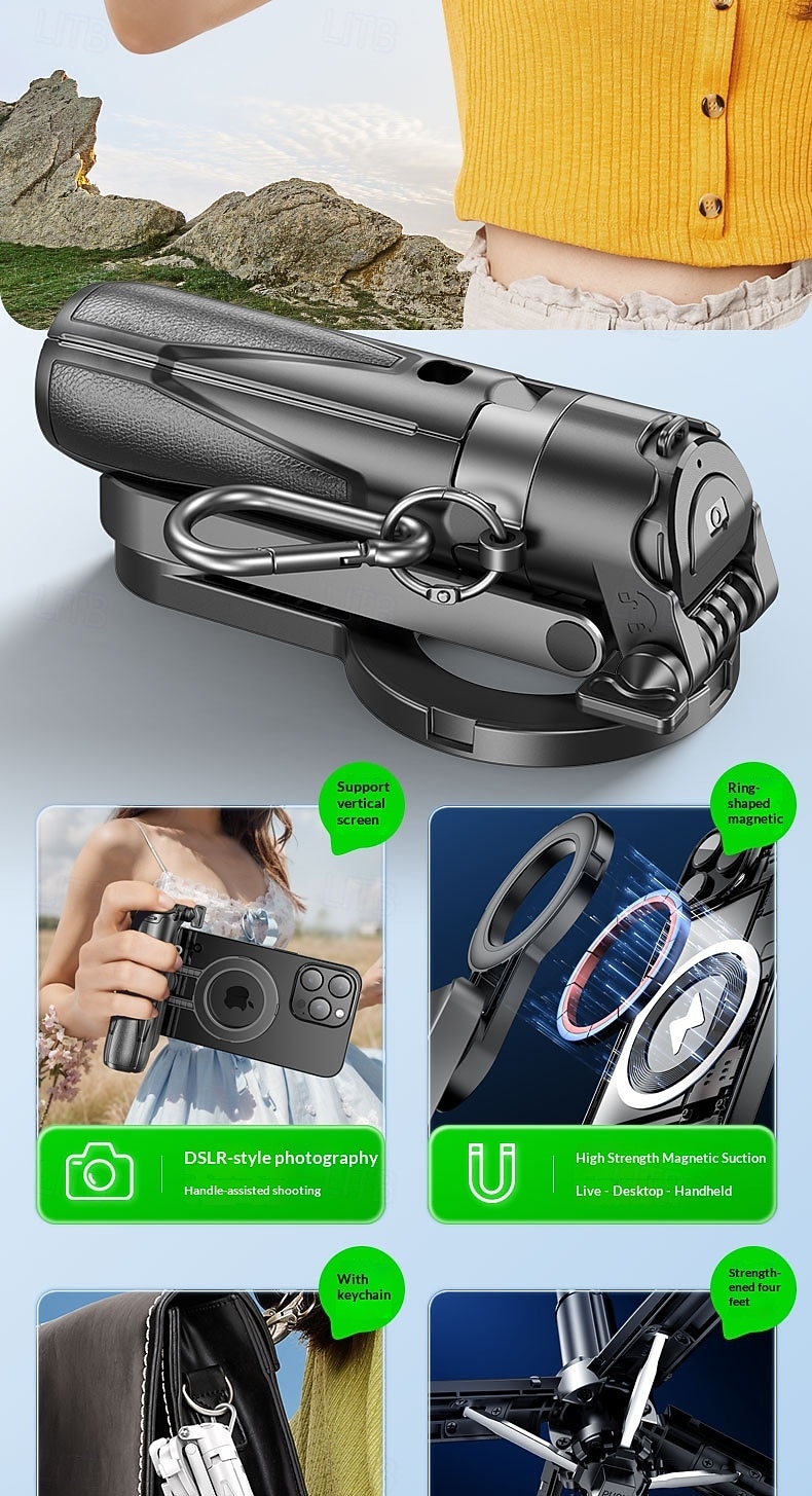 Phone Camera Grip Smartphone Tripod Mount Handle Holder for iPhone 15 14 Pro Max S23 S22 Ultra with Bluetooth Shutter and Cold Shoe Adapter Selfie Vlog Video Shooting 2026 - $37.99 –P2