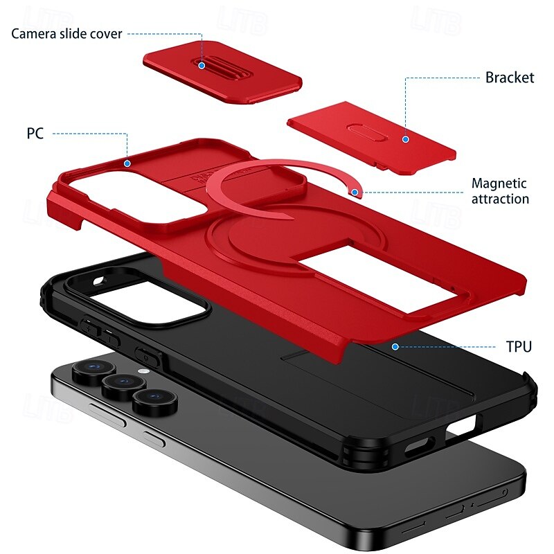 Phone Case For Samsung Galaxy S25 Ultra Plus S25 Edge S24 S23 S22 A36 A26 A16 A55 5G A35 5G Back Cover with Stand Holder Shockproof Armor PC PU Leather 2025 - $11.99 –P20