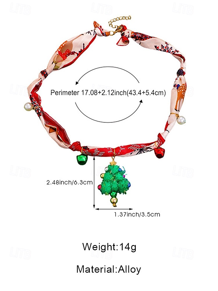Women's Christmas Holiday Necklace, Alloy, Fabric, and Acrylic Materials, Festive Reindeer, Santa, and Christmas Tree Charms, Perfect for Holiday Parties 2026 - $11.99 –P13