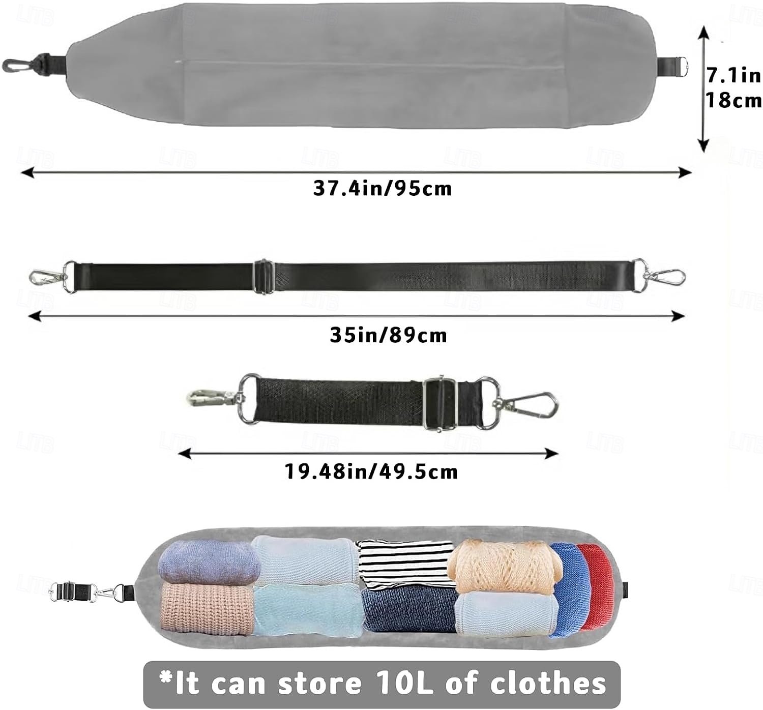 Almohada de viaje rellenable para el cuello, funda de almacenamiento portátil con cremallera segura, funda de transporte liviana para uso en aviones, se puede llenar con ropa para crear un soporte 2026 - $19.99 –P5