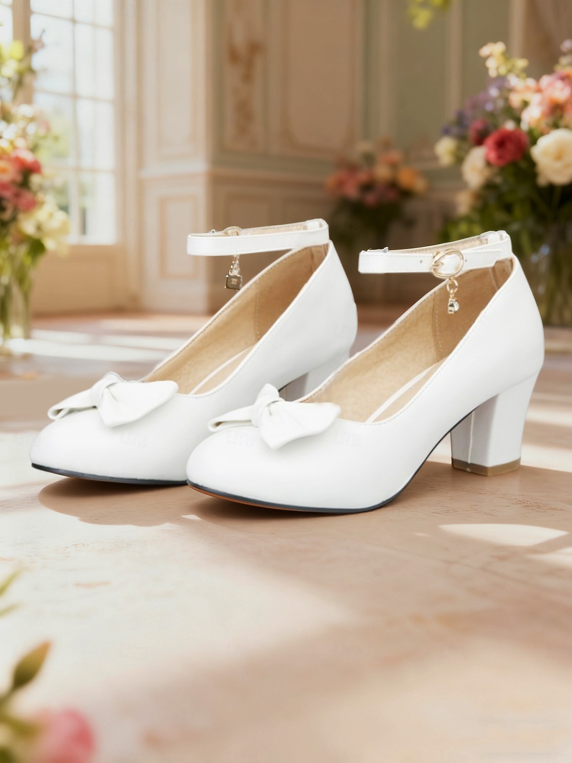 Sapatos de salto alto femininos vermelhos com laço e tira no tornozelo – estilo clássico vintage dos anos 50, salto bloco confortável para ocasiões formais, festas e uso diário. de 2026 por $46.99 –P1