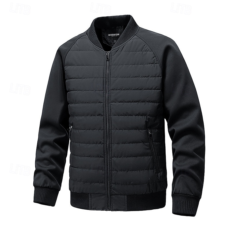 Men's Winter Coat Quilted Jacket Padded Jacket Pocket Quilted Polyster Outdoor Casual Daily Regular Fashion Streetwear Contemporary Thermal Warm Winter Solid Color Black Khaki Army Green Puffer Jacket 2026 - $65.99 –P4