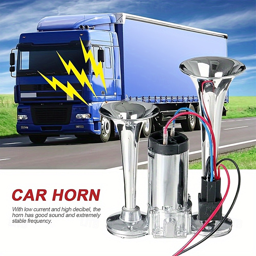 Train Model Whistle Super Loud Dual-tube Horn Air Horn Kit Dual-tube Horn with Air Compressor Suitable for Any 12V Vehicle Super Loud Car Horn Kit. Suitable for RVs SUVs Motorcycles Off-road Ve 2026 - $57.99 –P6