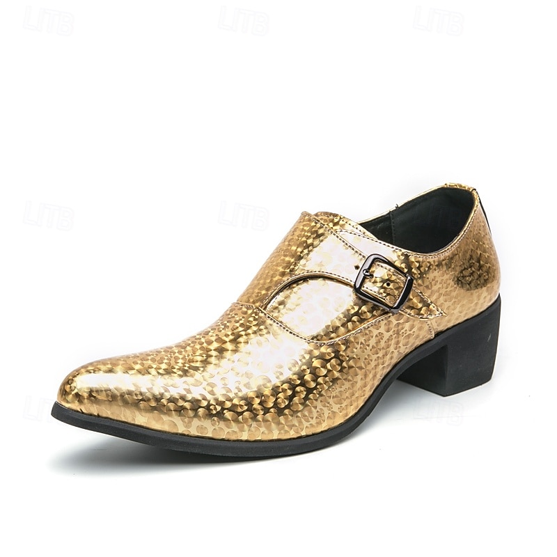 Mocassins masculinos azuis de verniz com fivela - calçado formal elegante para eventos especiais e trajes de noite. de 2026 por $59.99 –P2