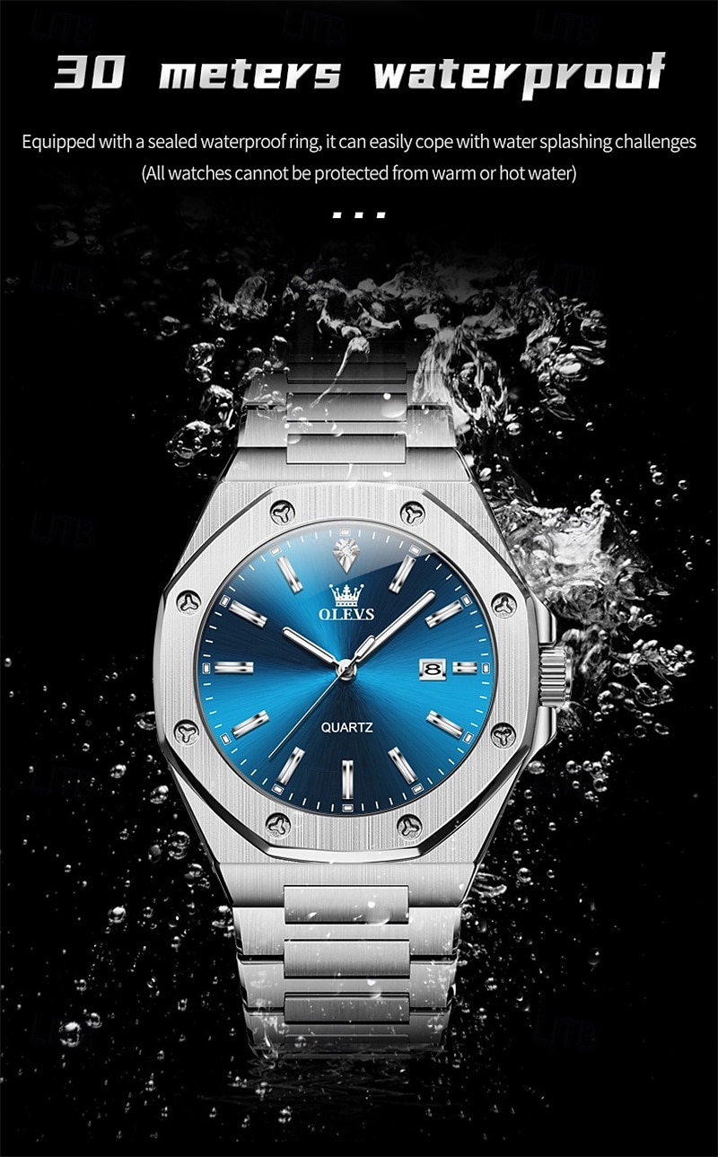 OLEVS Men Quartz Watch Business Luminous Calendar Waterproof Decoration Stainless Steel Watch 2026 - $37.99 –P13