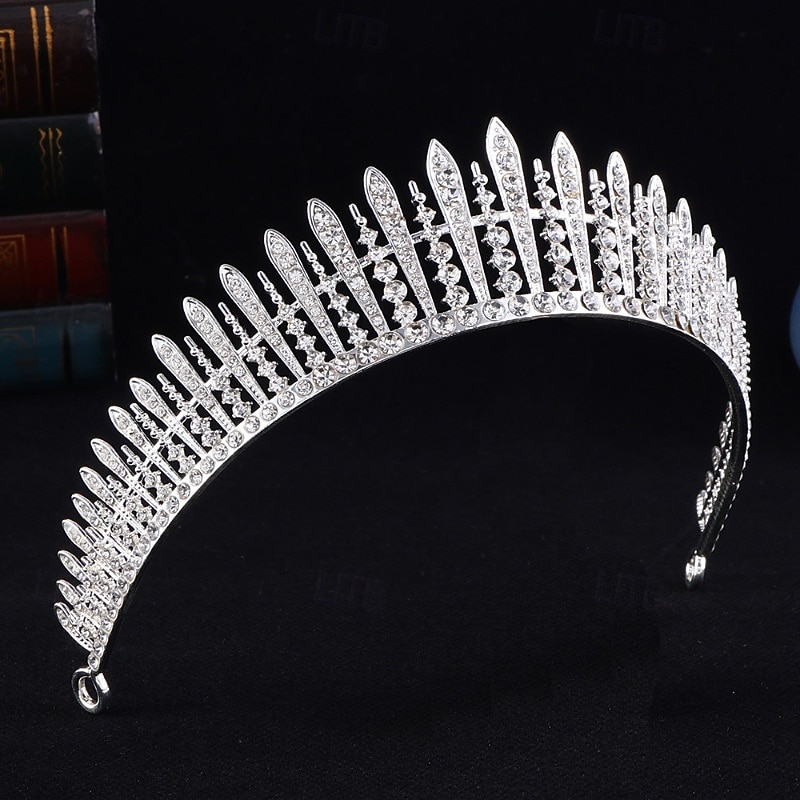 Korunní čelenky Čelenka Slitina Svatební Narozeniny Elegantní Roztomilý S Štras Přílba Pokrývky Hlavy 2025 - $9.99 –P2
