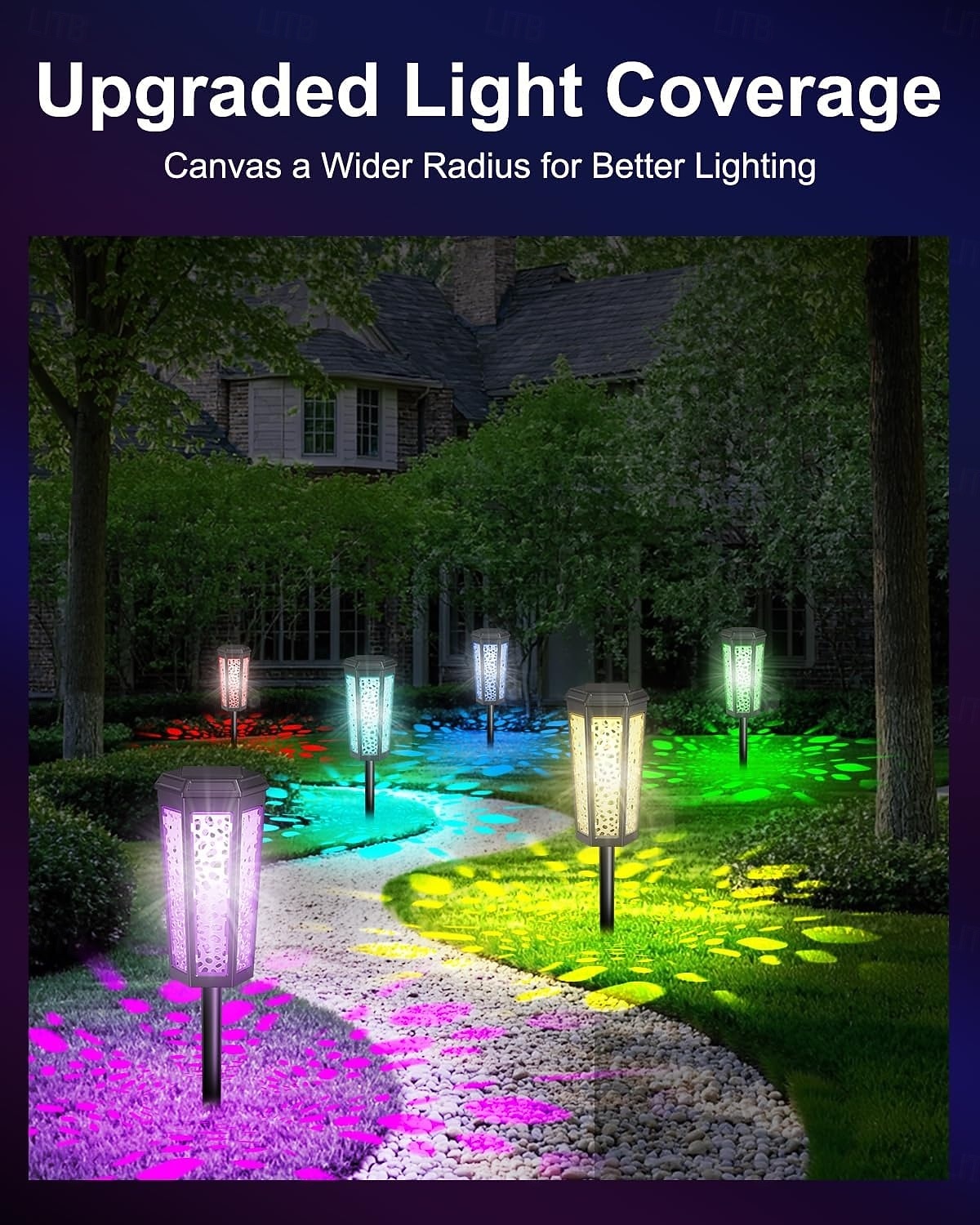 1 buc 1 W Lumini Solare LED Lumini și felinare ale căii Sculptură și lumini de peisaj Rezistent la apă RGB + Cald RGB + alb 1.2 V Lumina Exterior Curte Grădină 2 LED-uri de margele 2026 - $21.99 –P5