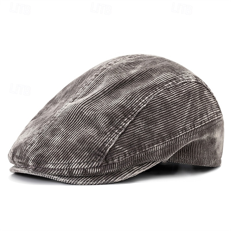 Homens Boina Chapéu Ascot chapéu de jornaleiro Preto Vinho Veludo Cotelê Jacquard Moda Casual Rua Diário Tecido Ajustável Filtro Solar Respirável de 2026 por $16.99 –P9