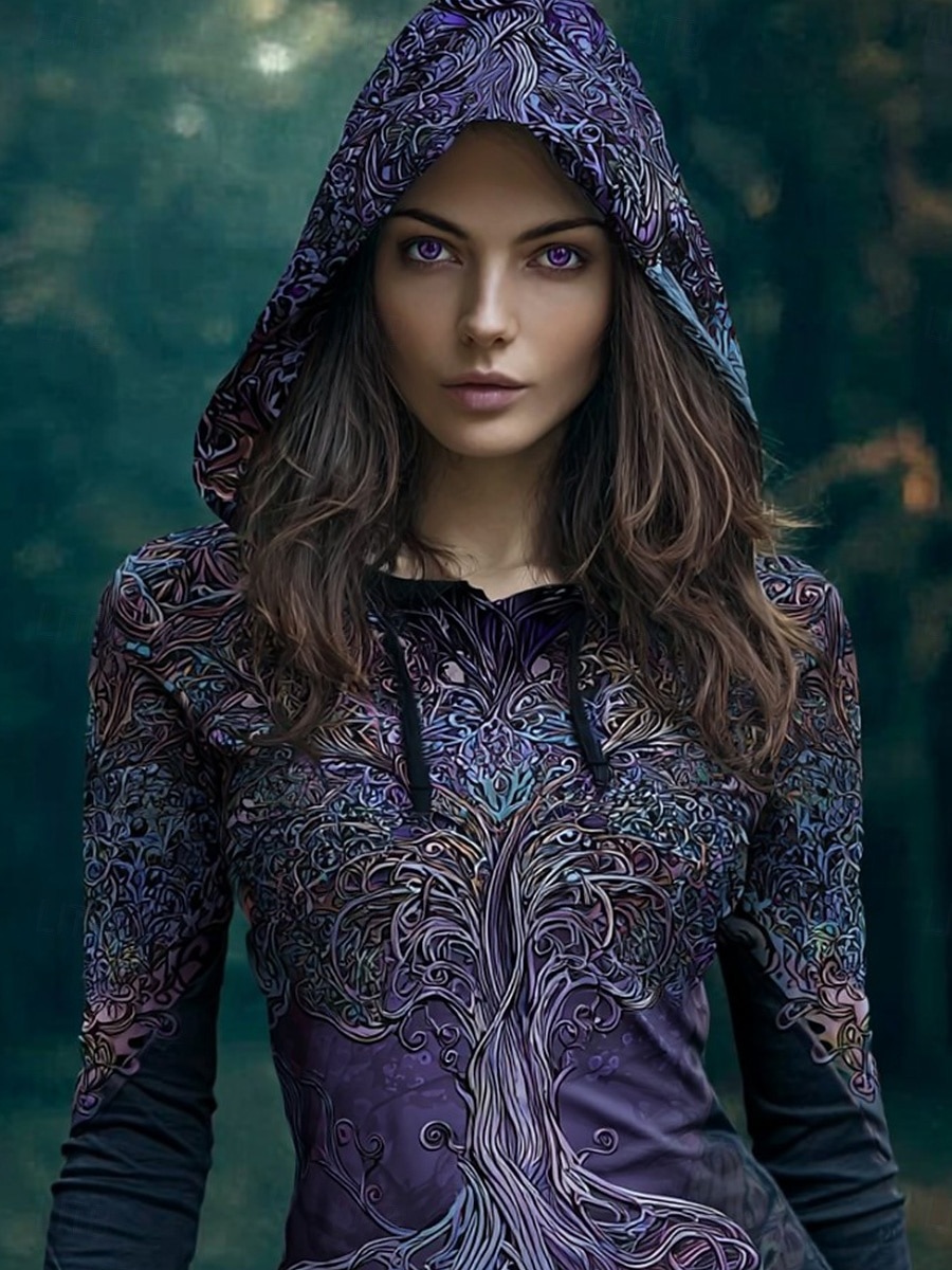 Per donna Felpa con cappuccio Patchwork Stampato Tasca Frontale Grafico Paisley Vintage Casual Boho Manica Lunga Con Cappuccio Top Regolari Streetwear Abbigliamento Quotidiano Viola chiaro Viola Cachi del 2026 a $28.99 –P1