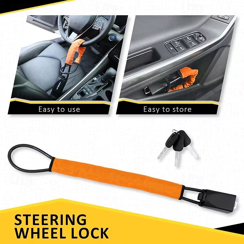 Универсальный блокиратор рулевого колеса — компактное многофункциональное автомобильное охранное устройство, подходящее для большинства автомобилей, внедорожников и гольф-каров. 2025 - $16.99 –P2