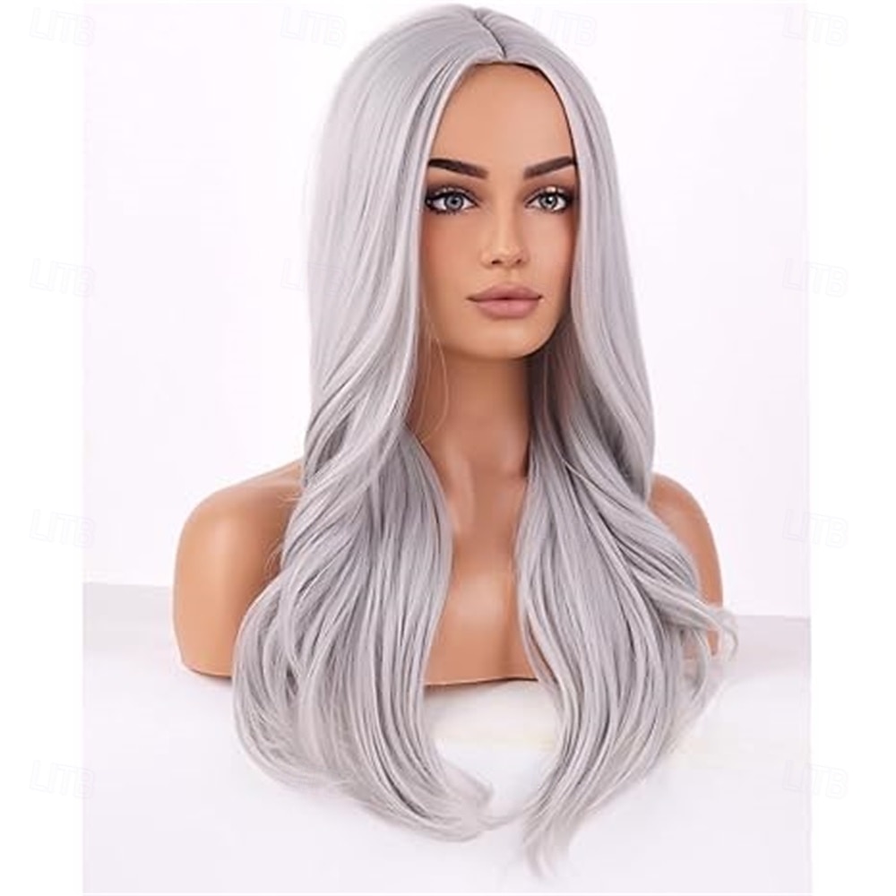 Karnevalsperücke Blau Lila Weiß Lockig Gewellt Lang Synthetische Festivalperücke Karneval Parade Cosplay-Kostümfrisur für Damen 2026 - $22.99 –P6