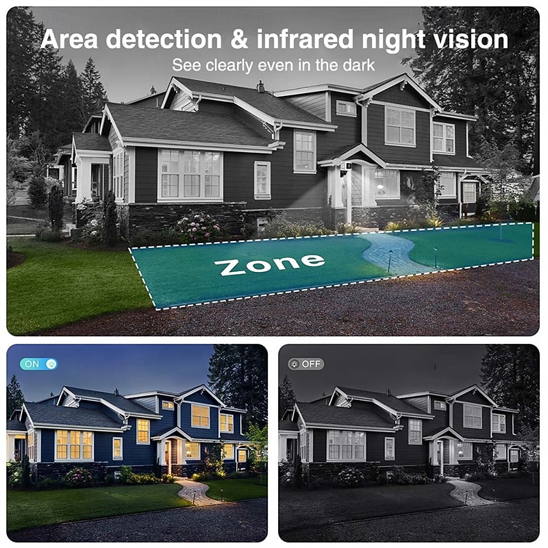 Night Vision HD Smart Camera Outdoor Surveillance System App Control & SD Cloud Storage (Card Not Included) - For Nanny/Camera Monitoring Property Protection Wireless Camera 2026 - $39.99 –P8