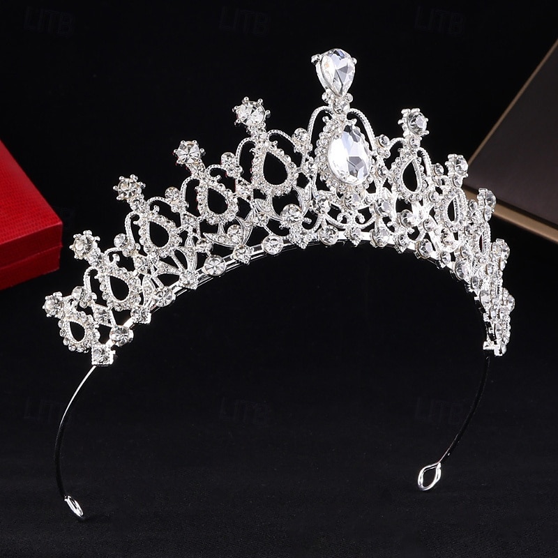 2026年 クラウンティアラ ヘッドドレス 合金 結婚式 誕生日 かわいいスタイル シャイニー と ラインストーン クリスタル かぶと 帽子  コレクション – $10.99 –P4