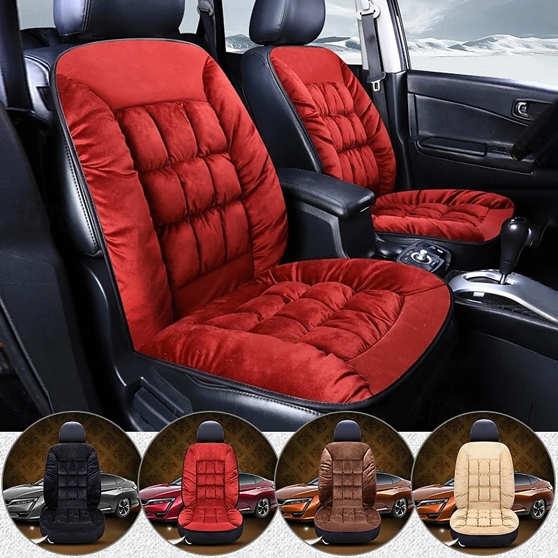 Funda de asiento de coche de invierno, acolchada, gruesa, afelpada, con diseño de cuadros, suave, cómoda y cálida. Cojín universal para el asiento delantero. 2026 - $36.99 –P11