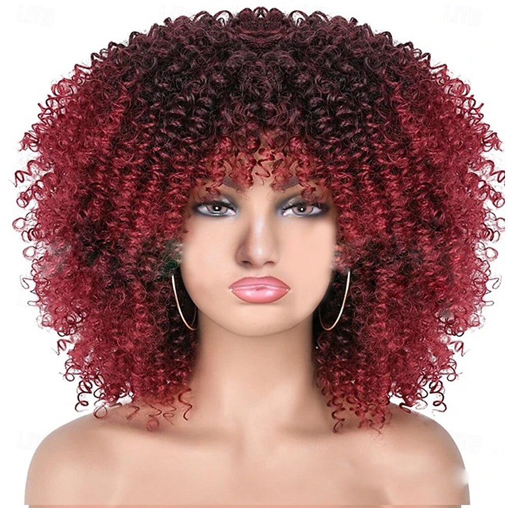 Peruca de Carnaval 2026 Loiro Vermelho Preta Afro Afro Kinky Curto Peruca sintética para festivais Mardi Gras Parada Cabelo para fantasia de cosplay para Feminino de 2026 por $18.99 –P5