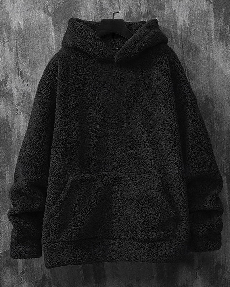 Zweiteiliger Fleece-Trainingsanzug für Herren – schwerer Hoodie und Jogginghose, einfarbige Sport-Streetwear mit Taschen 2026 - $54.99 –P18