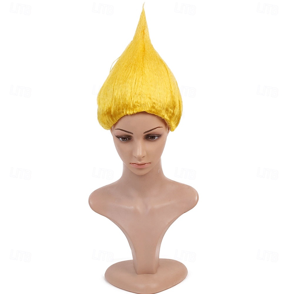 Peruca de Carnaval 2026 Rosa Vermelho Azul Liso Curto Peruca sintética para festivais Mardi Gras Parada Cabelo para fantasia de cosplay para Feminino de 2026 por $15.49 –P16