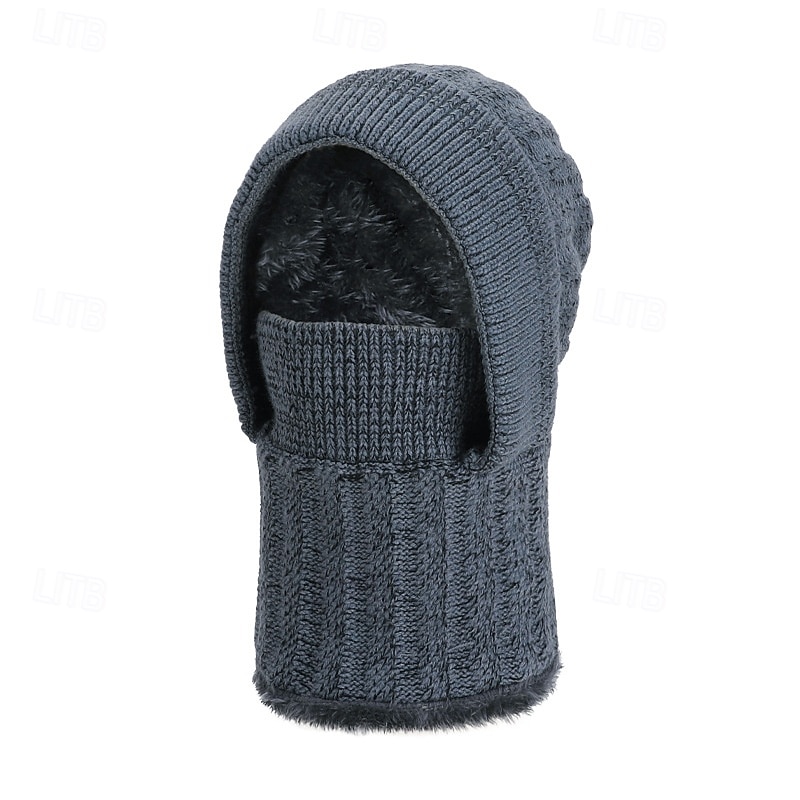 3-в-1 шапка-бини, утеплитель для шеи и лица, зимняя шапка-шарф, многофункциональная вязаная шапка для мужчин, для езды на велосипеде, теплая, с флисовой подкладкой, для защиты ушей, для холодной погоды 2026 - $17.99 –P3