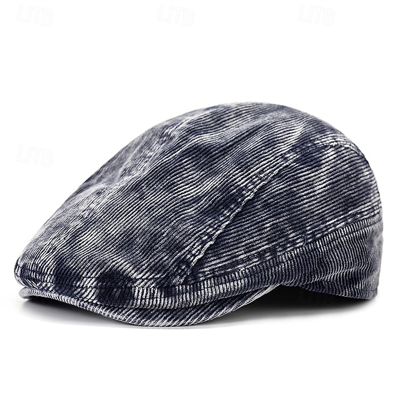 Homens Boina Chapéu Ascot chapéu de jornaleiro Preto Vinho Veludo Cotelê Jacquard Moda Casual Rua Diário Tecido Ajustável Filtro Solar Respirável de 2026 por $16.99 –P7