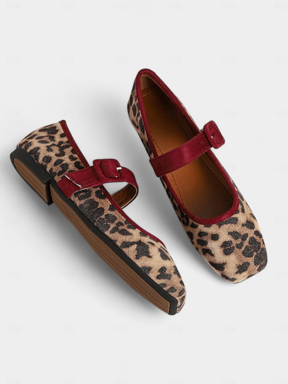 Mary Jane-flats met luipaardprint voor dames met fluwelen gespband – vintage stijl, perfect voor Kerstmis, feestdagen en dagelijks gebruik 2026 - $32.99 –P5