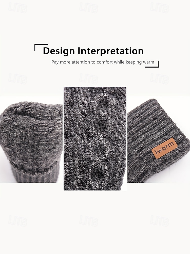 Vingerloze handschoenen voor heren - comfortabel gebreid ontwerp, meerdere kleuren, warm en stijlvol winteraccessoire voor dagelijks gebruik, kantoor en buitenactiviteiten 2026 - $9.99 –P6