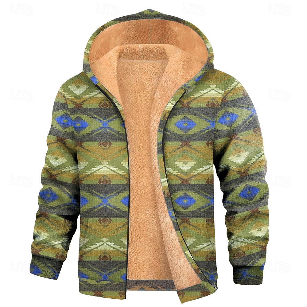 Per uomo Azteco Pile Felpa con Cappuccio Giacca di pelle Felpa Etnico Classico Vintage Retrò Girocollo All'aperto Viaggio Campeggio Rosso Blu Verde Con zip Autunno Inverno progettista S M L XL 2XL 3XL del 2026 a $41.99 –P3