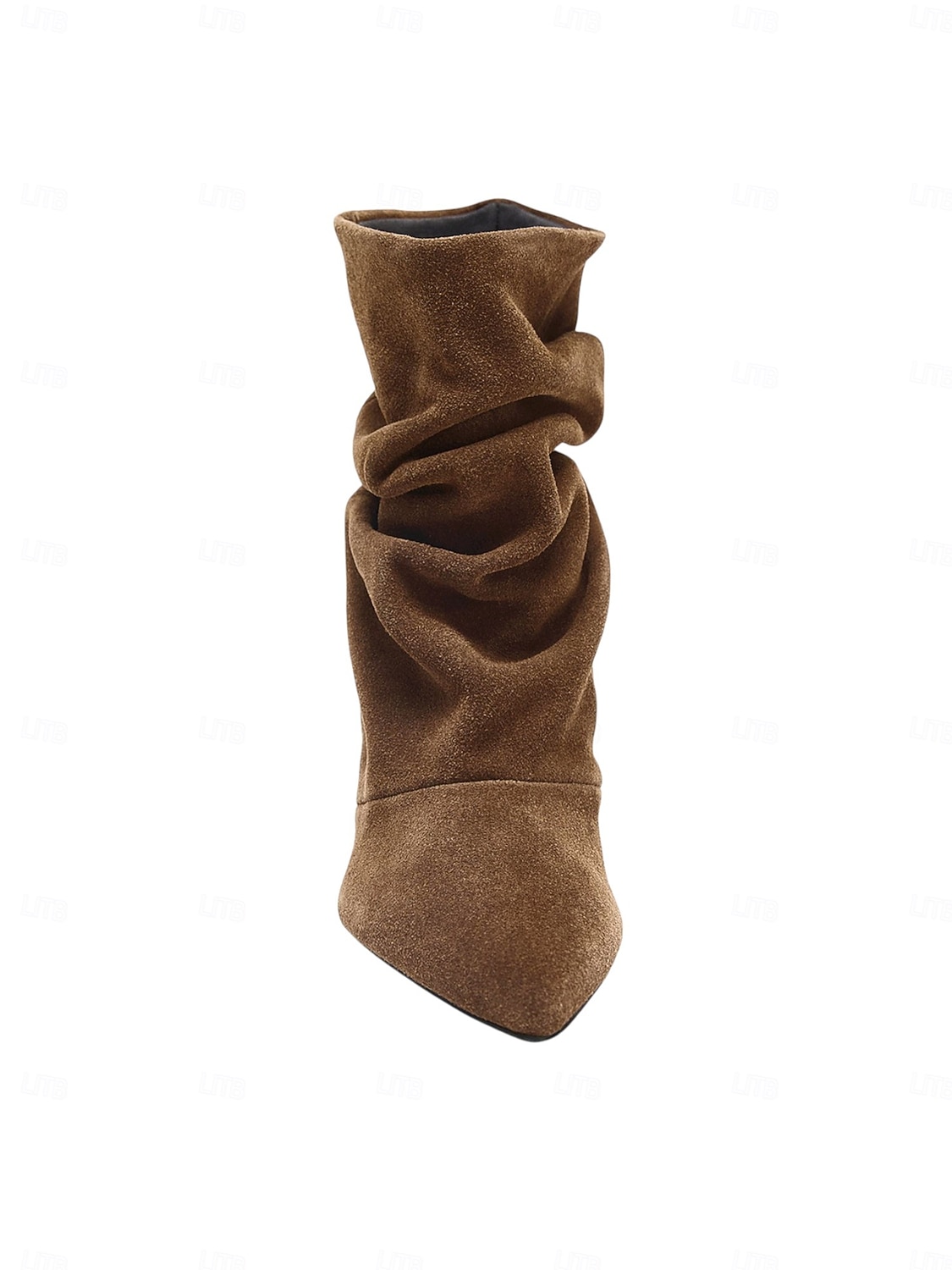 Women's Brown Suede Slouchy Heeled Boots - Pointed Toe, Elegant Slouch Design for Casual and Evening Wear 2026 - $69.99 –P2