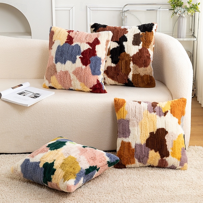 כיסוי כרית קטיפה רך ססגוני כיסוי כרית נוי ספה בסלון חדר שינה כרית לזרוק עיצוב הבית 18x18 אינץ' 2026 - $12.99 –P1