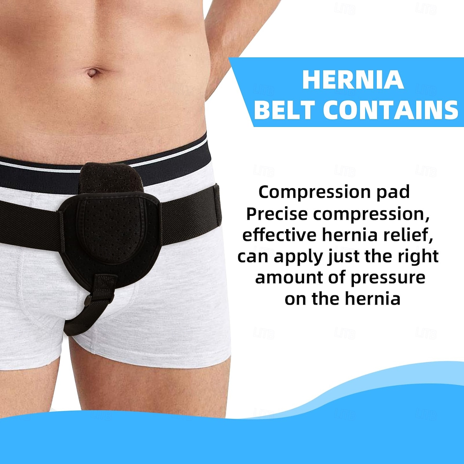 Hernia Belt for Men, Left or Right Inguinal Hernia Support Belt Pain Relief With Removable Compression Pads Adjustable Groin Hernia Truss for Pre/Post Surgery, Inguinal, Femoral and Groin Hernias 2026 - $16.49 –P6