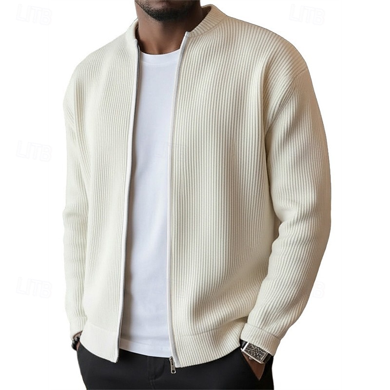 Муж. Легкая куртка Вельветовый пиджак Повседневная куртка Отпуск Повседневные Дышащий Карман Весна Осень Полотняное плетение Мода Классика Воротник-стойка Обычная 2026 - $35.99 –P1