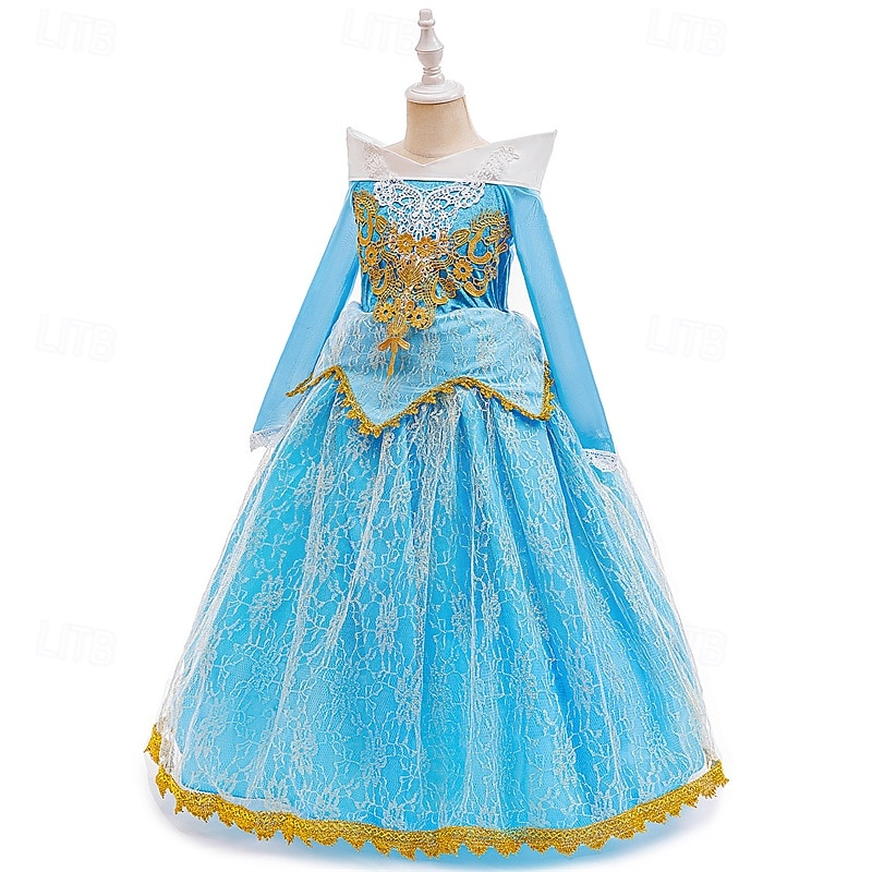 Vestido de festa infantil feminino para a Semana do Livro 2026, com estampa floral, manga longa, para ocasiões formais, apresentações e eventos especiais. Renda, estilo princesa, maxi, para uso diário, com modelagem evasê e tule. Disponível nas cores rosa de 2026 por $34.99 –P11