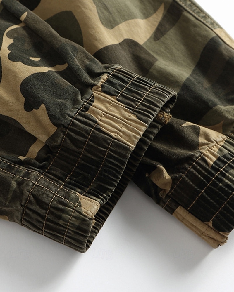 Men's Cargo Pants Trousers Drawstring Elastic Waist Multi Pocket Camo Windproof Wearable Daily Outdoor Camping & Hiking Streetwear Stylish ArmyGreen Khaki Micro-elastic 2026 - $48.99 –P6