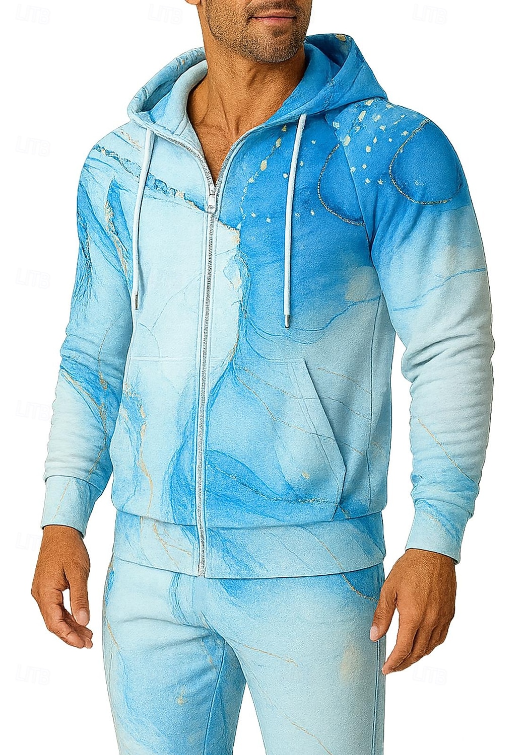 Men's Hoodie Tracksuit 2 Piece Tracksuit Drawstring Zip Up Clothing Suit Fall Winter Blue Vocation Outdoor Travel Lightweight Fashion Long Sleeve Sport Activewear Stretchy Regular Fit 2026 - $47.99 –P3