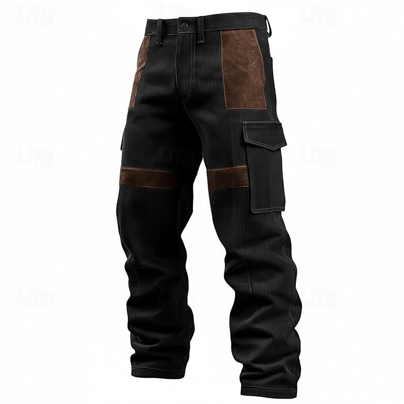 Homme Pantalons Cargo Pantalon cargo Pantalon en velours côtelé Pantalons de Travail Pantalon en daim Patchwork Multi-poches Jambe Droite Uni Évacuation de l'Humidité Respirant Longueur complète de 2025 ? $29.99 –P5