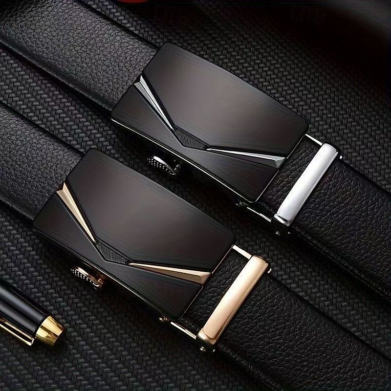 Hombre Cinturón Hebilla automática Liberación rápida Cuero de PU Legierung Moda Duradero Ajustable Plano Plata Dorado Exterior Diario Cinturón de Cintura 2026 - $2.99 –P2