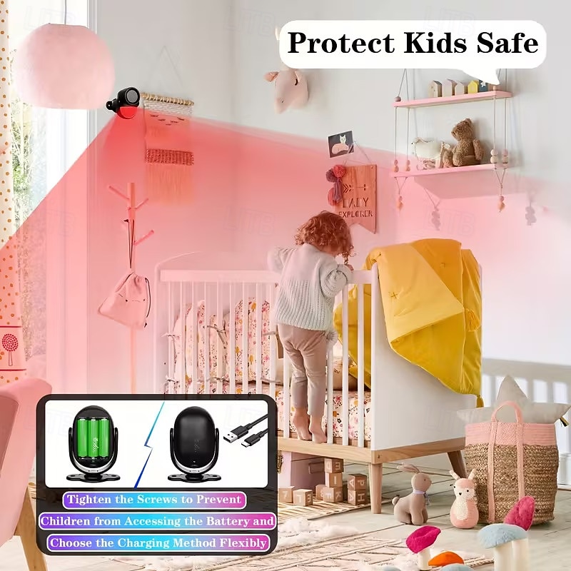 125dB Loud Motion Sensor Alarm Indoor Wireless Infrared Security Motion Detector With Warning Light/Remote Control Suitable for Homes/Sheds/Garages 2025 - $28.99 –P3