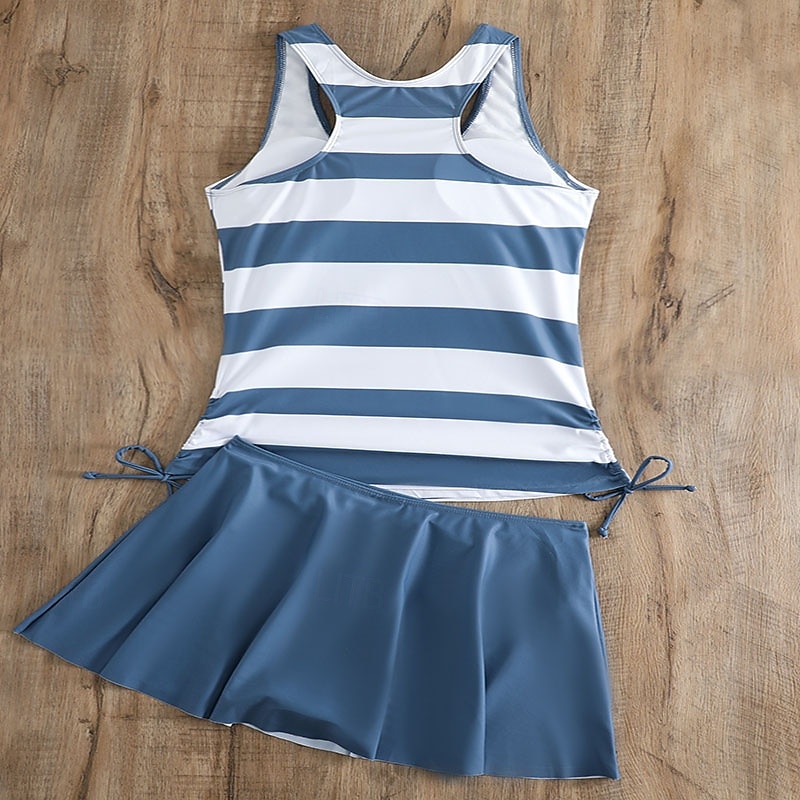 Mujer Bañadores 2 piezas Falda Traje de baño Espalda al Aire Vacaciones Ropa de playa Floral Graphic Escote Redondo Sin Mangas Trajes de baño 2026 - $28.99 –P13