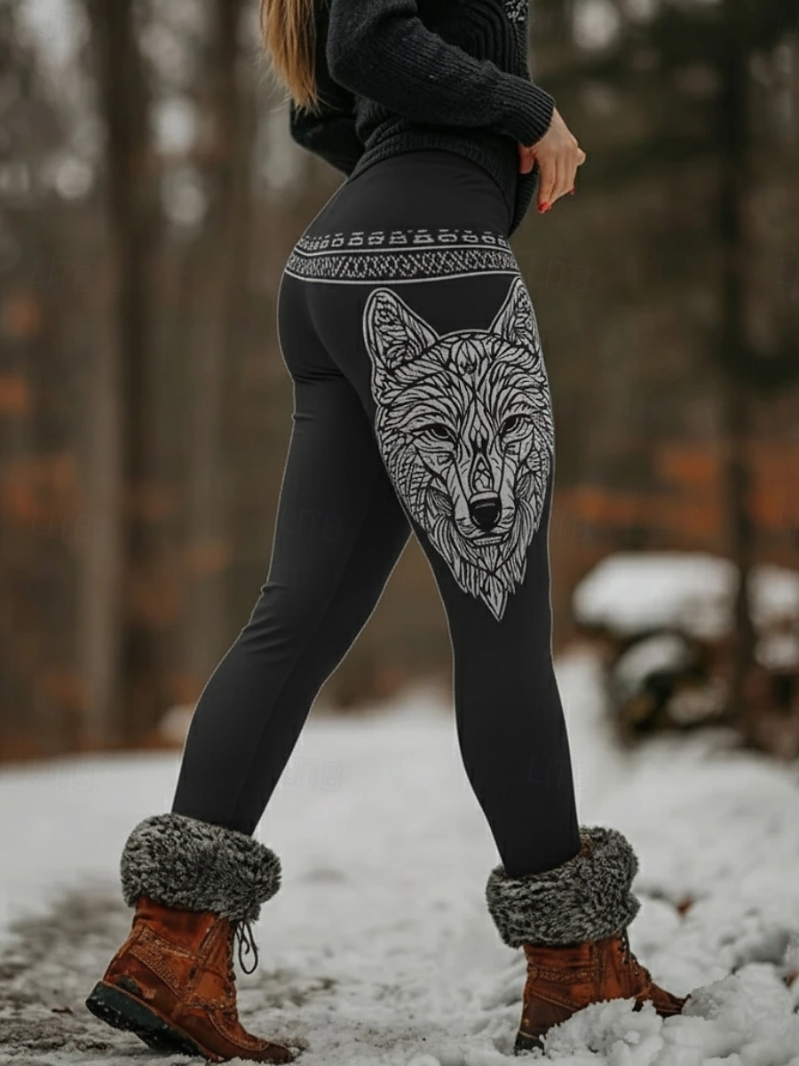 Per donna Vichingo Leggings Leggings comodi Vacanza Vintage Stile Etnico Lunghezza intera Vita Alta Grafico Animale Stampa Confortevole Elasticizzato Casuale Quotidiano All'aperto Nero Primavera del 2026 a $21.99 –P2