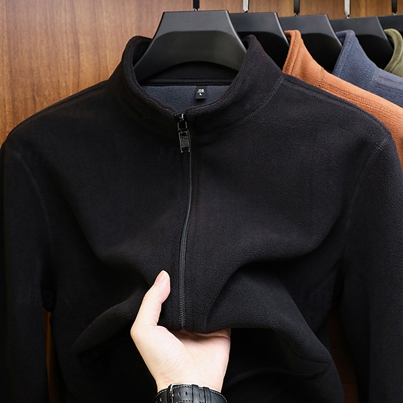 Homme Sweat-shirt Sweat zippé Sweat-shirt zippé Sweat-shirt en polaire Sweat-shirt entièrement zippé Bleu Noir Jaune Vert Gris Col montant Uni Sport & Loisir Quotidien Fête Polyester Streetwear de 2026 ? $44.99 –P11