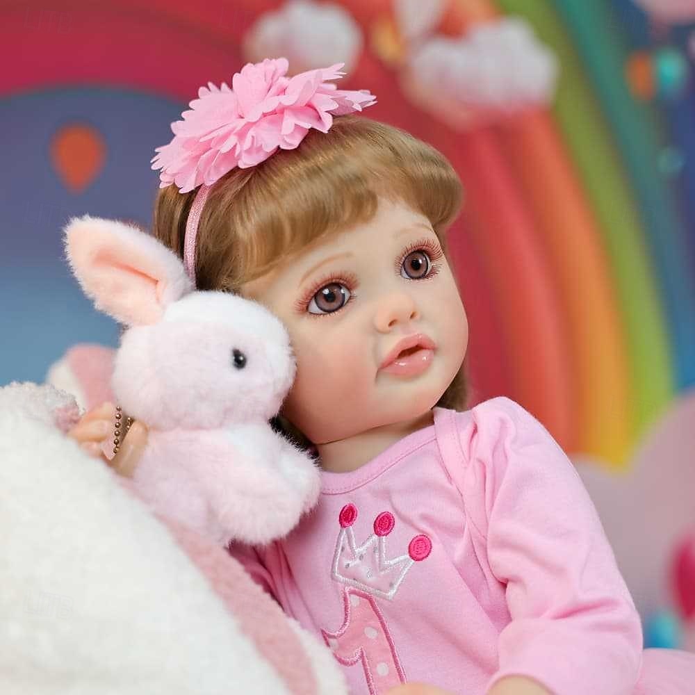 Reborn Baby Dolls - 22 Inch Soft Body Realistic Baby Doll Girl Lovely Awake Blond Hair Girl Bebe Reborn de Silicona Real Life Baby Dolls with Gift Box for Kids Age 3 Collectors Christmas Gift 2025 - $166.99 –P9